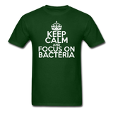 "Keep Calm and Focus On Bacteria" (white) - Men's T-Shirt forest green / S - LabRatGifts - 7