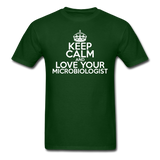 "Keep Calm and Love Your Microbiologist" (white) - Men's T-Shirt forest green / S - LabRatGifts - 7