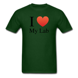 "I ♥ My Lab" (black) - Men's T-Shirt forest green / S - LabRatGifts - 8