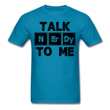 "Talk NErDy To Me" (black) - Men's T-Shirt turquoise / S - LabRatGifts - 7