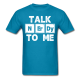 "Talk NErDy To Me" (white) - Men's T-Shirt turquoise / S - LabRatGifts - 5
