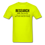 "Research" (black) - Men's T-Shirt safety green / S - LabRatGifts - 8