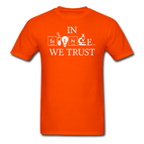 "In Science We Trust" (white) - Men's T-Shirt orange / S - LabRatGifts - 11