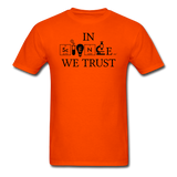 "In Science We Trust" (black) - Men's T-Shirt orange / S - LabRatGifts - 8