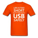 "Life is too Short" (white) - Men's T-Shirt orange / S - LabRatGifts - 11