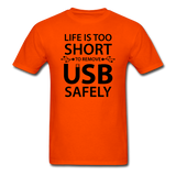 "Life is too Short" (black) - Men's T-Shirt orange / S - LabRatGifts - 7