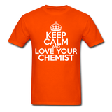 "Keep Calm and Love Your Chemist" (white) - Men's T-Shirt orange / S - LabRatGifts - 5