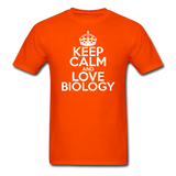 "Keep Calm and Love Biology" (white) - Men's T-Shirt orange / S - LabRatGifts - 5