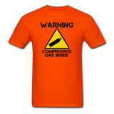 "Warning Compressed Gas Inside" - Men's T-Shirt orange / S - LabRatGifts - 3