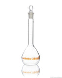 Volumetric Flask - Wide Neck - With Glass I/C Stopper - Class A with Batch certificate - 250mL