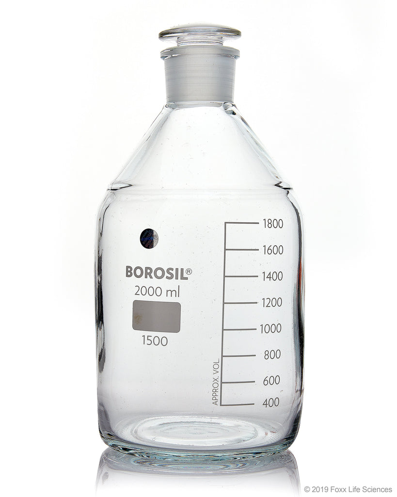 Borosil® Clear Reagent Bottles with Stoppers - 2L - 29/32 - CS/10