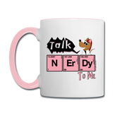 "Talk NErDy to Me" (Flirty the Rat) - Mug white/pink / One size - LabRatGifts - 1