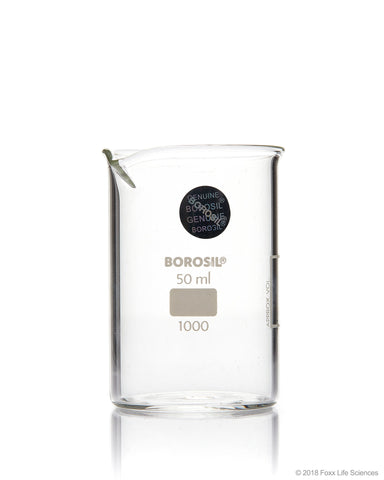 Borosil® Beaker Griffin Low Form with Spout Graduated ISO 3819 Borosilicate 50mL CS/60