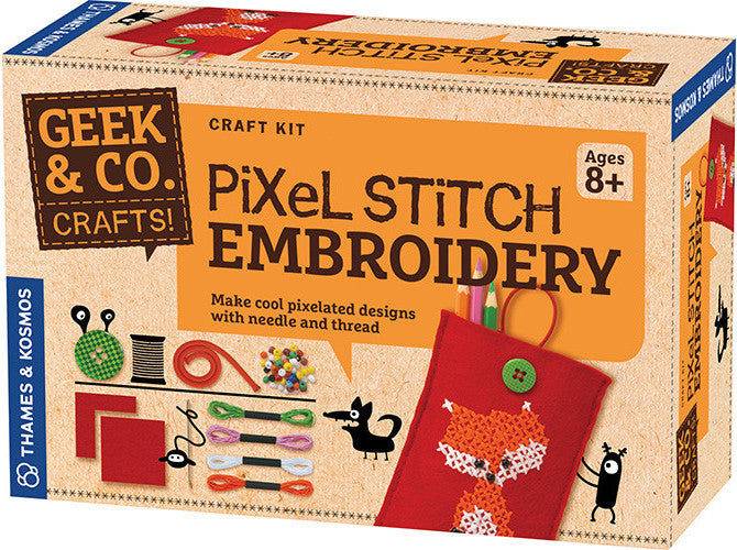 "Pixel Stitch Embroidery" - Craft Kit  - LabRatGifts - 1