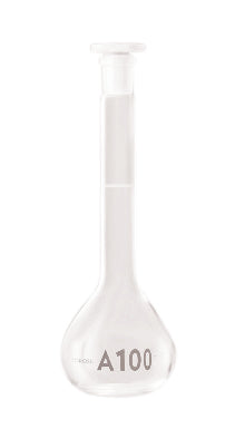 Borosil® Flasks, Volumetric, Class A, Clear, Polypropylene (PP) Stopper, 100mL, 14/23, Batch Cert, CS/10
