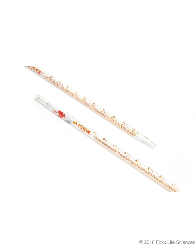 Borosil Graduated Pipette Mohr Class A USP Type I, ISO 835,  Ind Cert 5mL (5*0.05)