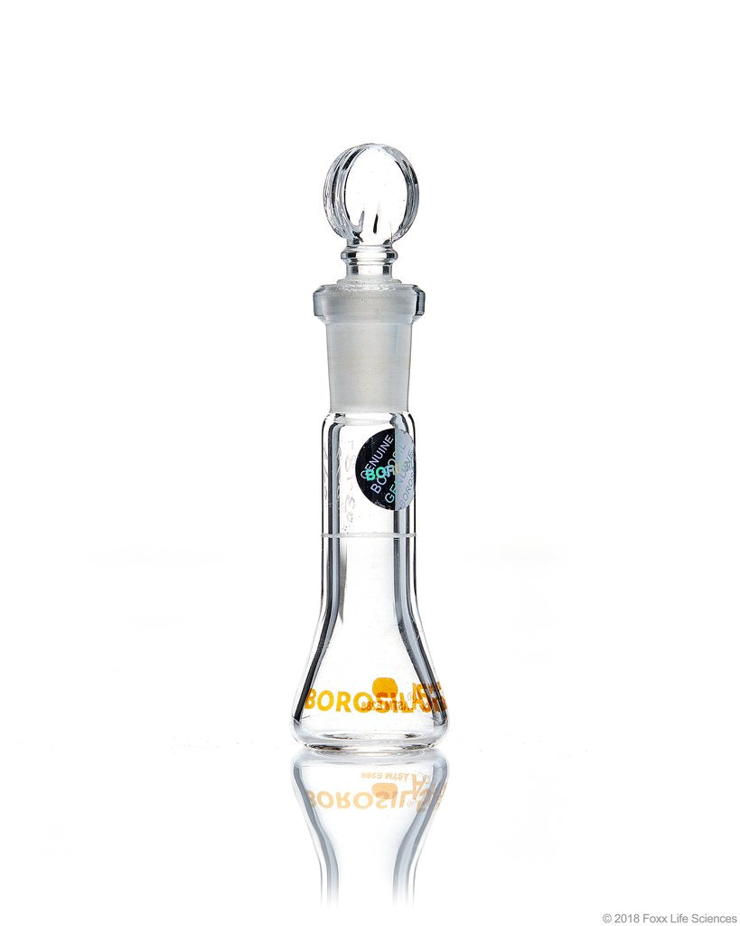 Volumetric Flask, Wide Neck, With Glass I/C Stopper, Class A, Ind Cert 5 mL
