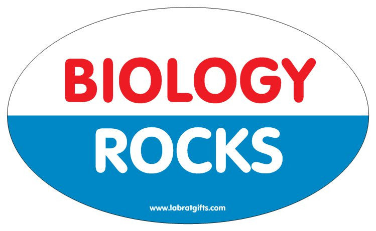 "Biology Rocks" - Oval Sticker Default Title - LabRatGifts
