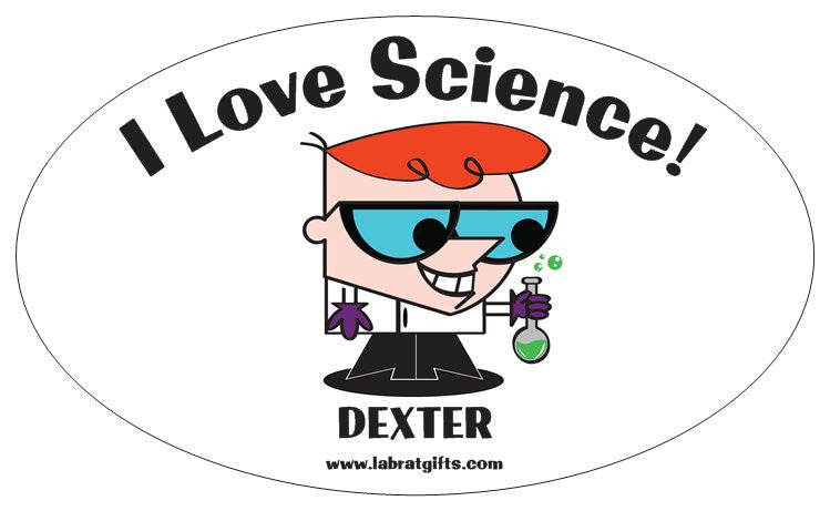 "Dexter I Love Science" - Oval Sticker Default Title - LabRatGifts