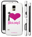 "I ♥ Biology" - Protective Samsung Galaxy S5 Case (pink)  - LabRatGifts - 1