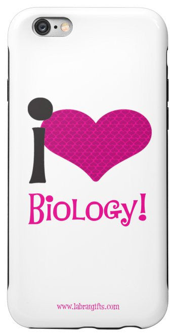 "I ♥ Biology" (pink) - Protective iPhone 6/6s Case Default Title - LabRatGifts - 2