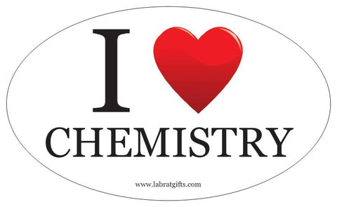 "I ♥ Chemistry" - Oval Sticker Default Title - LabRatGifts