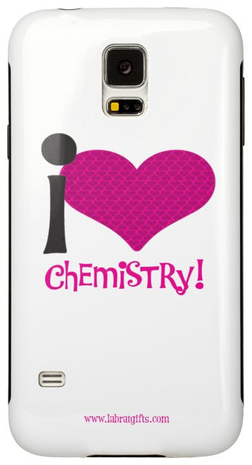 "I ♥ Chemistry" - Protective Samsung Galaxy S5 Case (pink) Default Title - LabRatGifts - 2