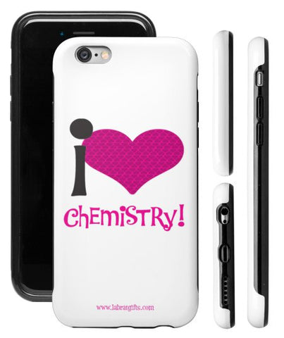 "I ♥ Chemistry" (pink) - Protective iPhone 6/6s Case  - LabRatGifts - 1
