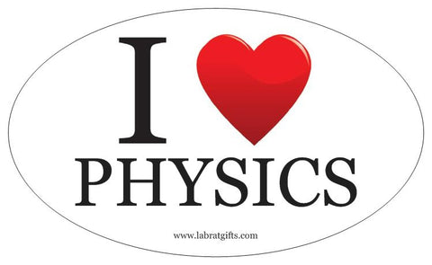 "I ♥ Physics" - Oval Sticker Default Title - LabRatGifts