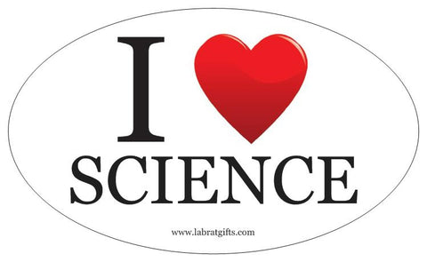 "I ♥ Science" - Oval Sticker Default Title - LabRatGifts