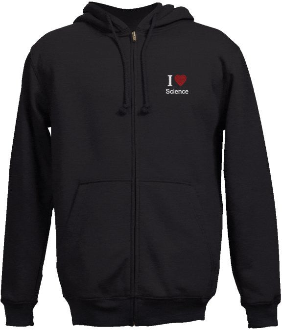 "I ♥ Science" - Men's Zip-Up Hoodie Small - LabRatGifts