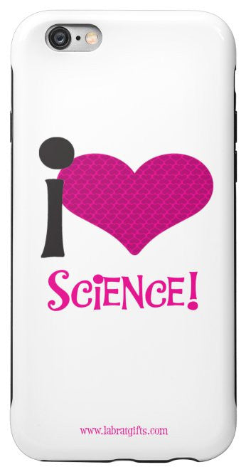 "I ♥ Science" (pink) - Protective iPhone 6/6s Case Default Title - LabRatGifts - 2
