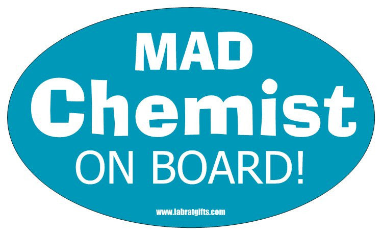 "Mad Chemist On Board" - Oval Sticker Default Title - LabRatGifts