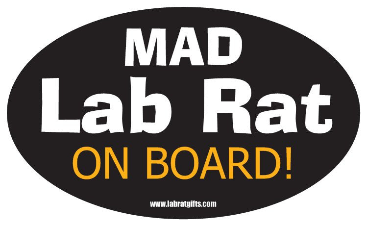 "Mad Lab Rat on Board" - Oval Sticker Default Title - LabRatGifts