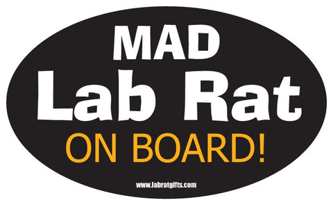 "Mad Lab Rat on Board" - Oval Sticker Default Title - LabRatGifts