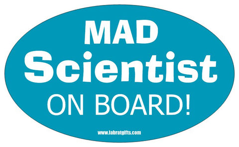 "Mad Scientist on Board" - Oval Sticker Default Title - LabRatGifts