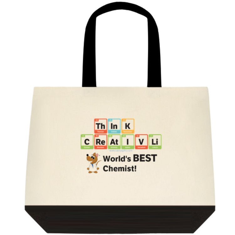 "ThInK CReAtIVLi - World's Best Chemist" - Tote Bag Default Title - LabRatGifts - 1