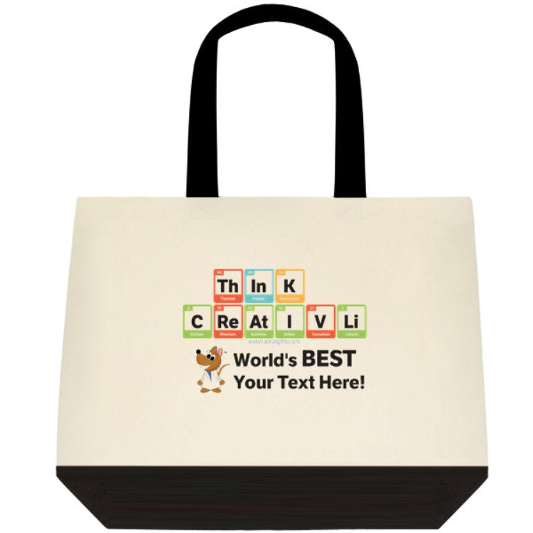 "ThInK CReAtIVLi - World's Best (Your Text Here)" - Custom Tote Bag Default Title - LabRatGifts - 1