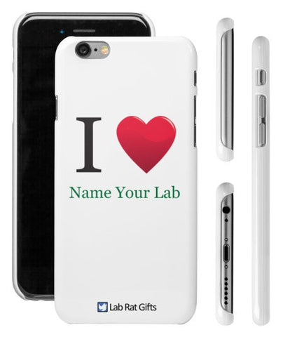 "I ♥ (Name Your Lab)" - Custom iPhone 6/6s Case  - LabRatGifts - 1