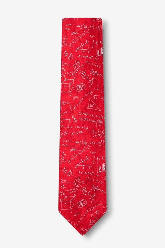 Math Equations Tie Skinny / Red - LabRatGifts - 4